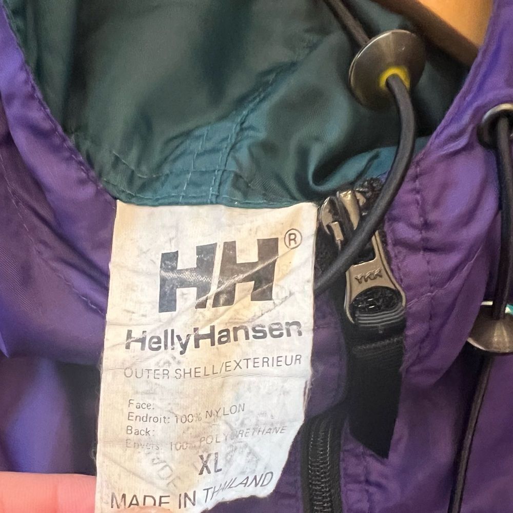 Vintage Helly Hansen Jacket Mens XL Purple Anorak Nylon 1/2 Zip jacket. - Picture 3 of 9